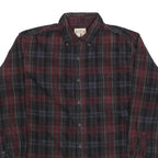 RED HEAD Mens Red & Black Check Shirt M Cotton Blend Casual Long Sleeve Button