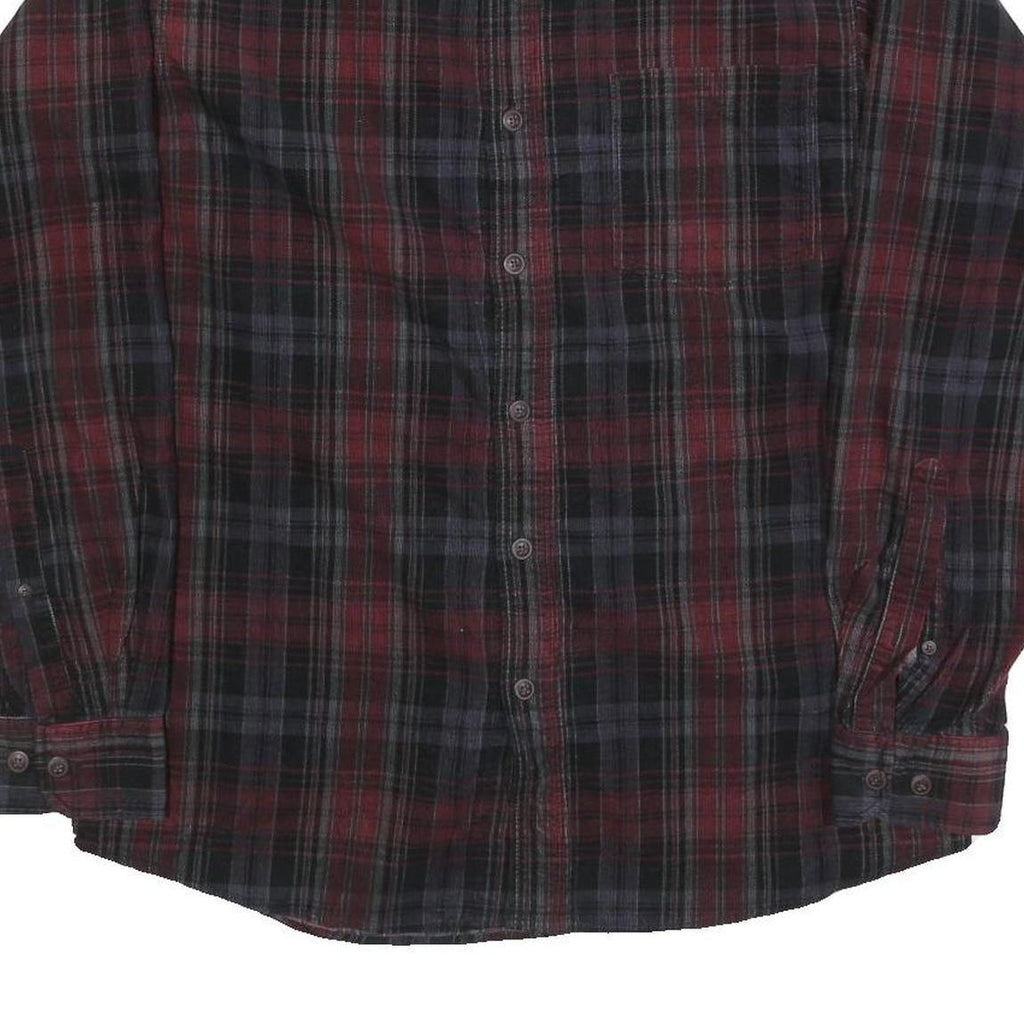 RED HEAD Mens Red & Black Check Shirt M Cotton Blend Casual Long Sleeve Button