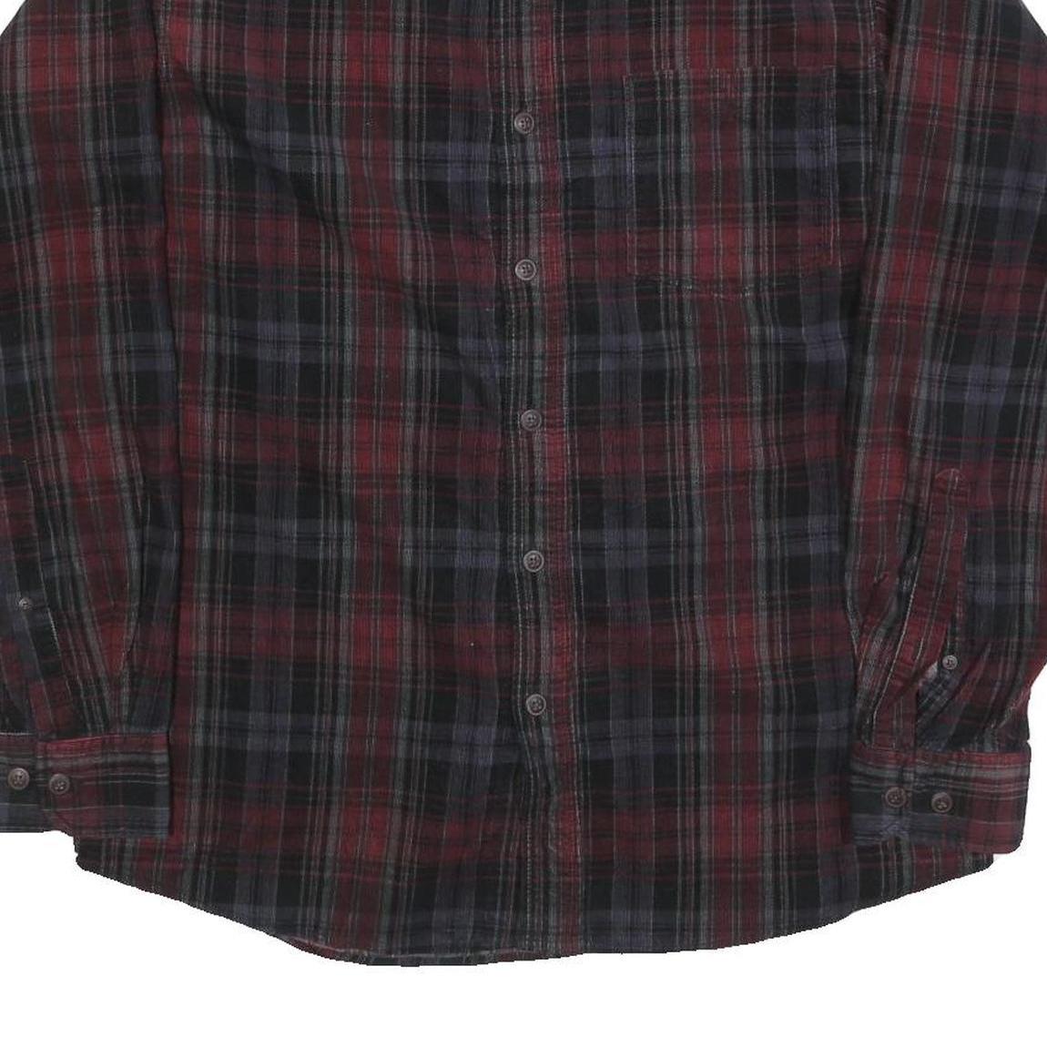 RED HEAD Mens Red & Black Check Shirt M Cotton Blend Casual Long Sleeve Button