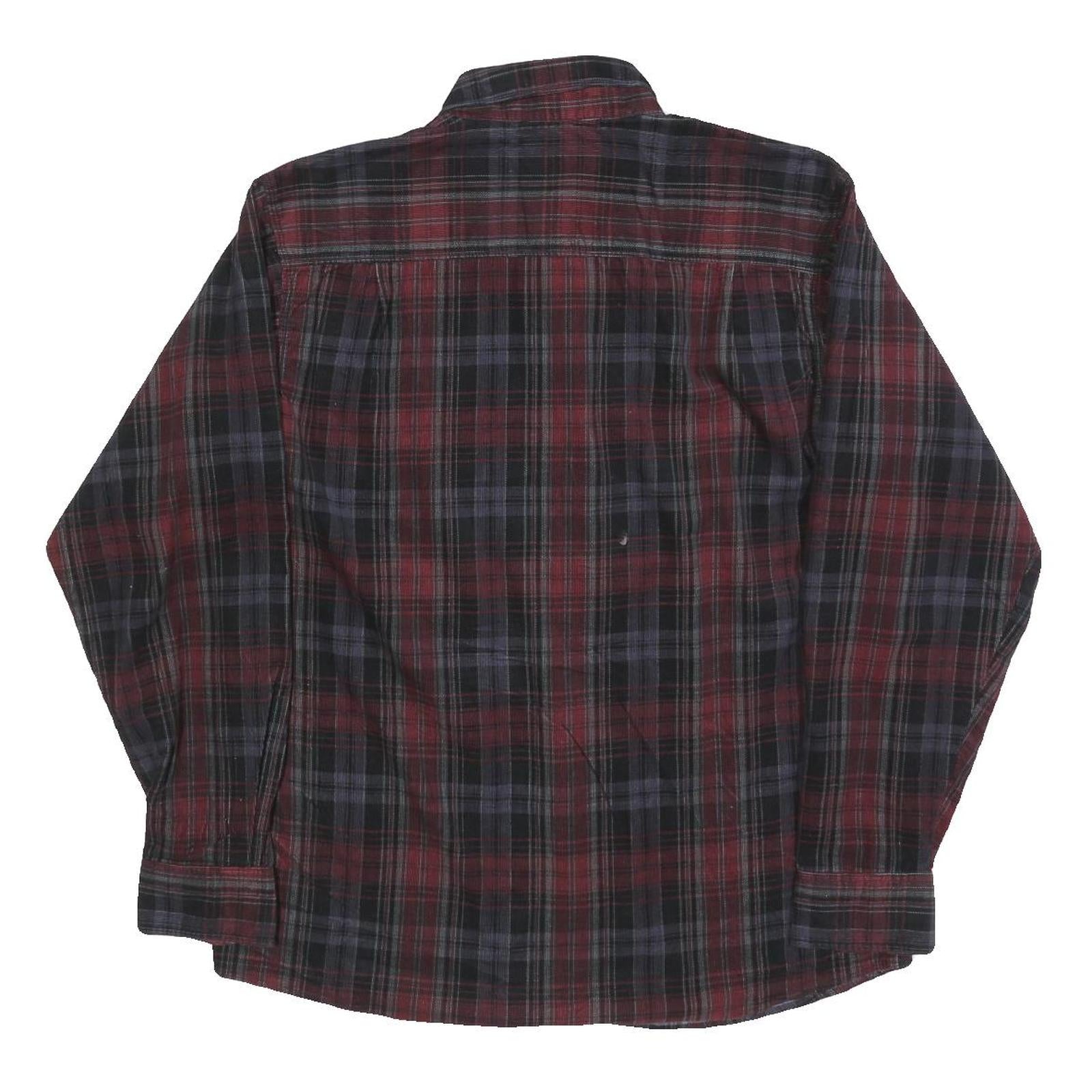 RED HEAD Mens Red & Black Check Shirt M Cotton Blend Casual Long Sleeve Button