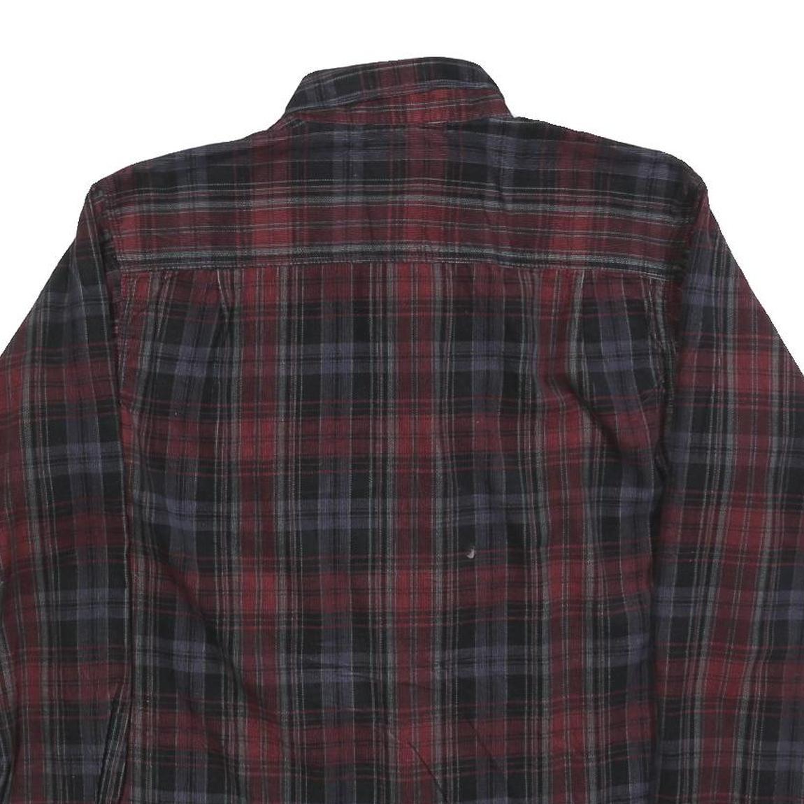 RED HEAD Mens Red & Black Check Shirt M Cotton Blend Casual Long Sleeve Button