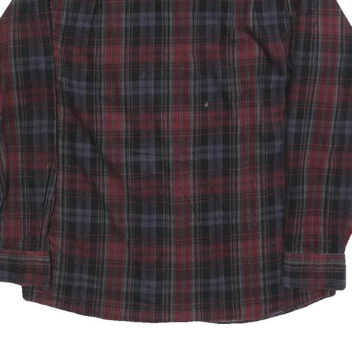 RED HEAD Mens Red & Black Check Shirt M Cotton Blend Casual Long Sleeve Button
