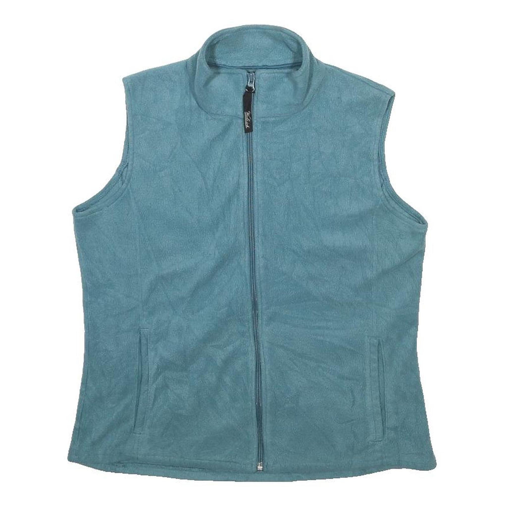 WOOLRICH Womens Blue Zip Jacket L Polyester Plain Casual Outdoor Layering