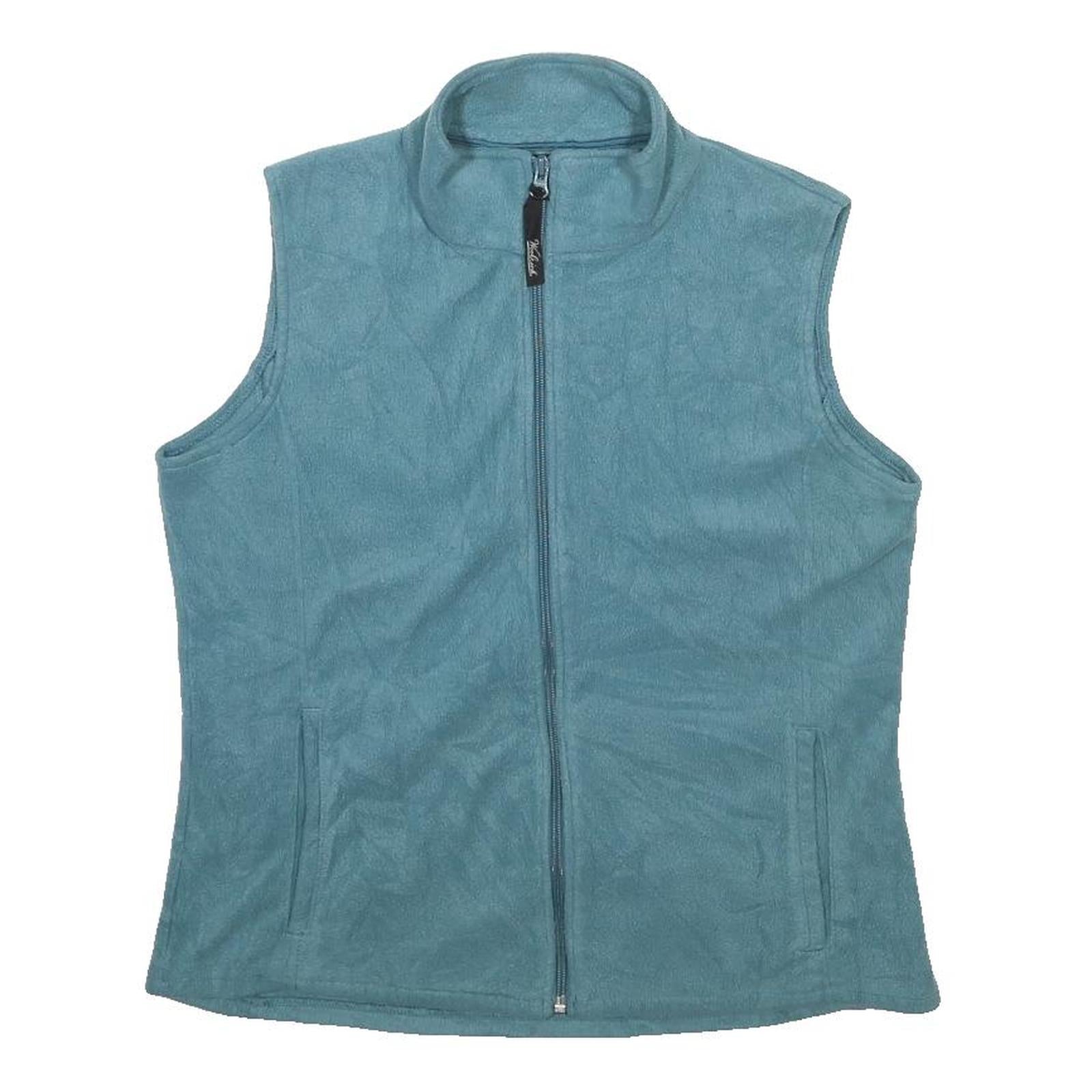 WOOLRICH Womens Blue Zip Jacket L Polyester Plain Casual Outdoor Layering