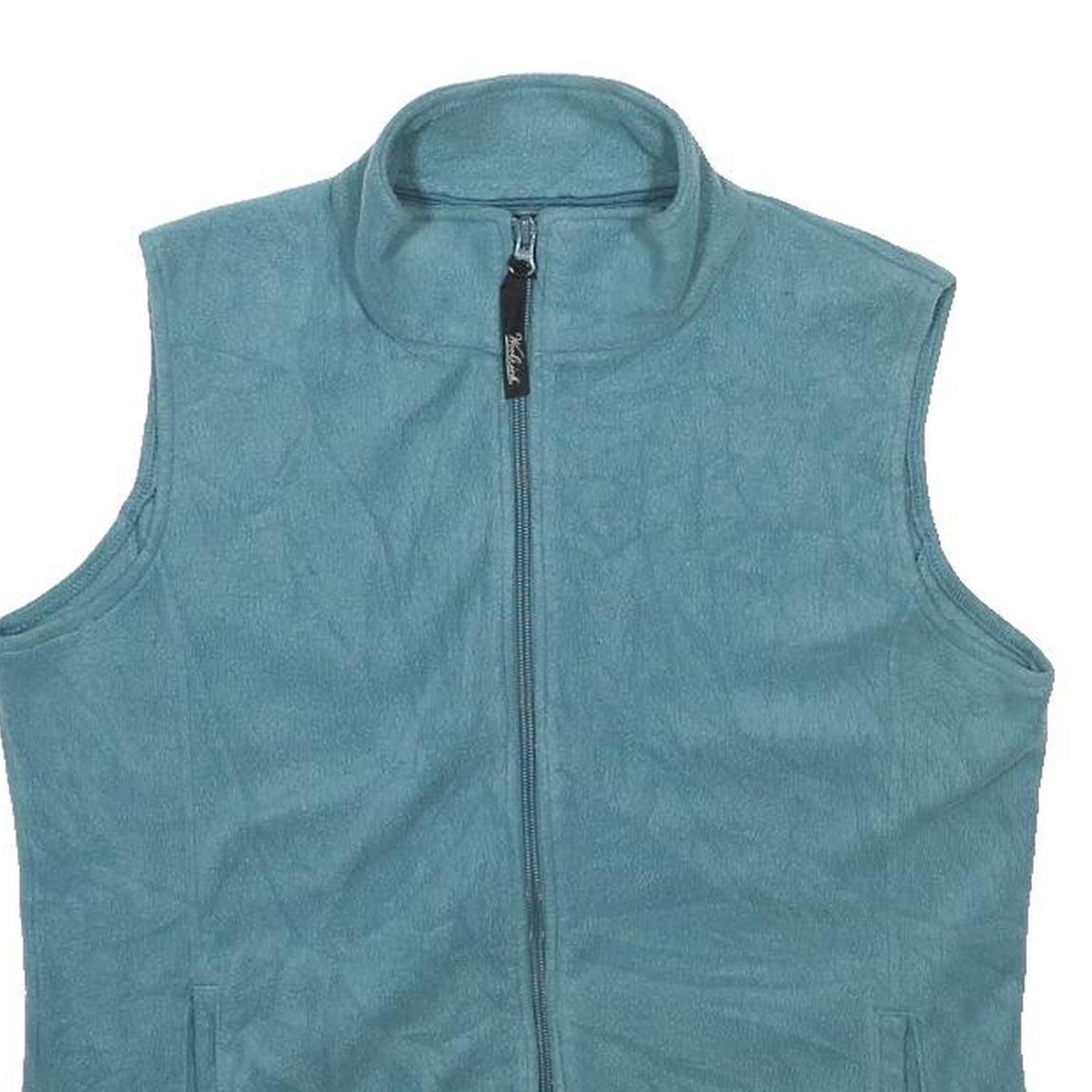 WOOLRICH Womens Blue Zip Jacket L Polyester Plain Casual Outdoor Layering