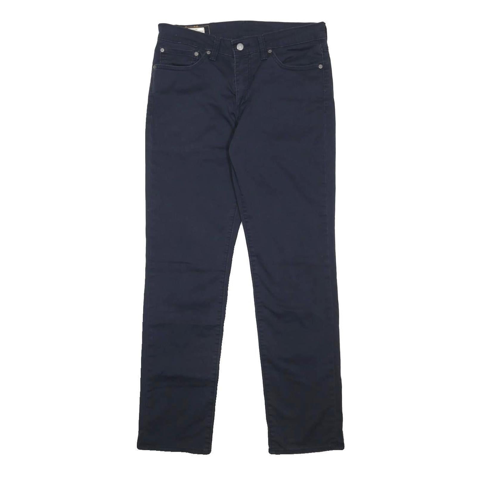 LEVI'S Mens Cotton Blend Slim Navy Blue Trousers W31 L32 Zip Closure