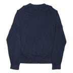 TOMMY HILFIGER Mens Navy Plain Crew Neck Basic Knit Jumper L Cotton Blend