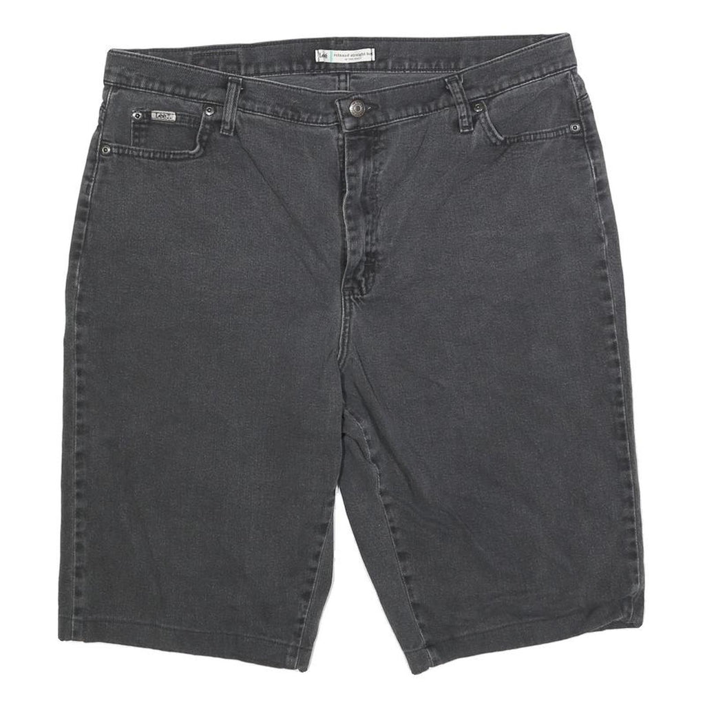 LEE Mens Shorts Black Denim L W36 Casual Classic Cotton Blend