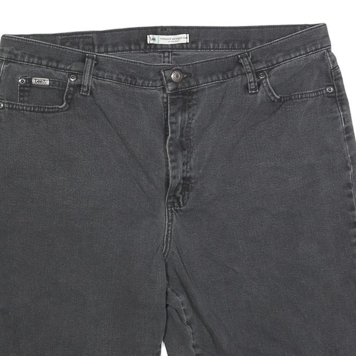 LEE Mens Shorts Black Denim L W36 Casual Classic Cotton Blend