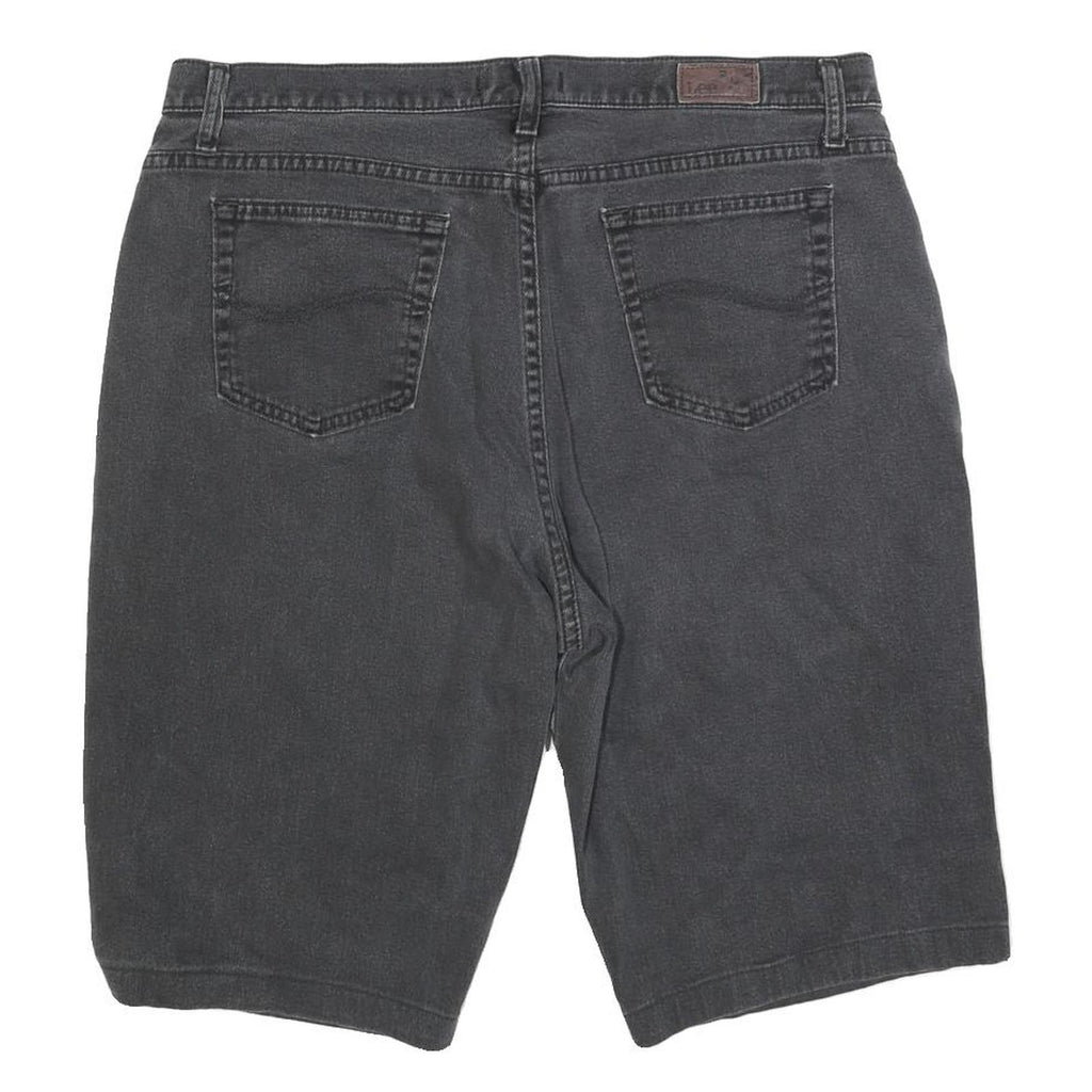 LEE Mens Shorts Black Denim L W36 Casual Classic Cotton Blend