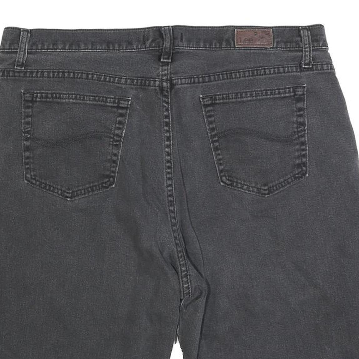 LEE Mens Shorts Black Denim L W36 Casual Classic Cotton Blend