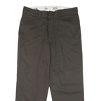 DICKIES Mens Cotton Blend Black Regular Straight Trousers W34 L27 Workwear Zip