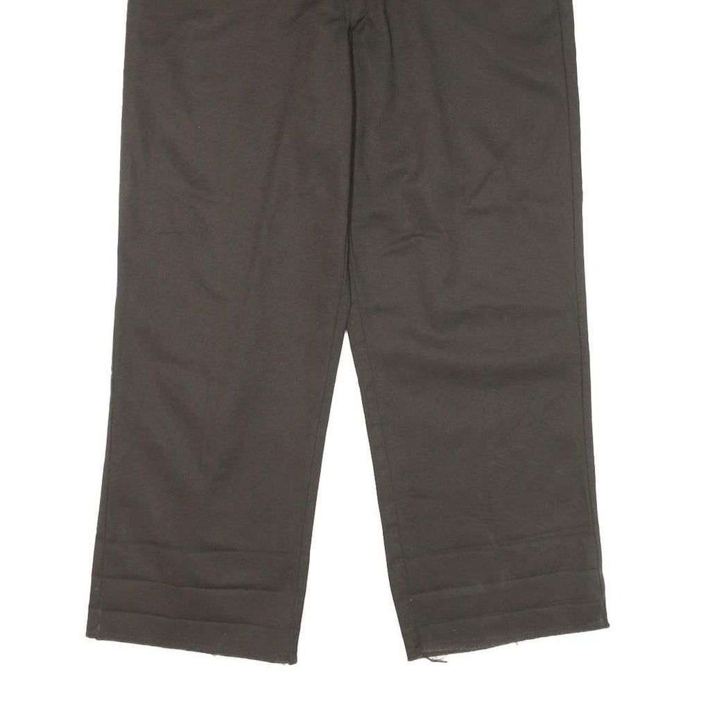 DICKIES Mens Cotton Blend Black Regular Straight Trousers W34 L27 Workwear Zip