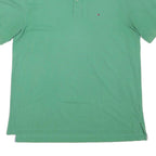TOMMY HILFIGER Mens Green Polo Shirt Short Sleeve Plain XL Cotton Blend Casual