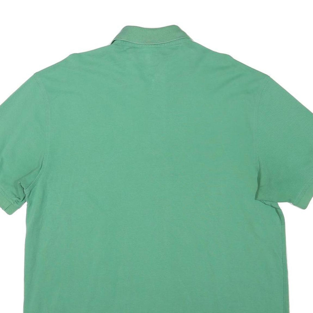 TOMMY HILFIGER Mens Green Polo Shirt Short Sleeve Plain XL Cotton Blend Casual