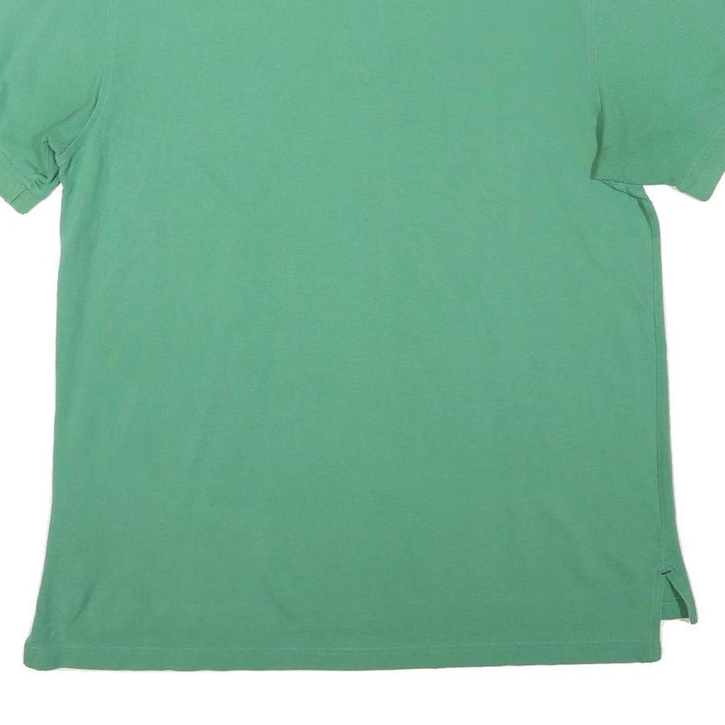 TOMMY HILFIGER Mens Green Polo Shirt Short Sleeve Plain XL Cotton Blend Casual