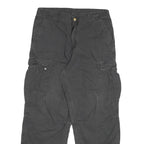CARHARTT Mens Cotton Blend Relaxed Cargo Trousers Black W32 L28 Durable Workwear