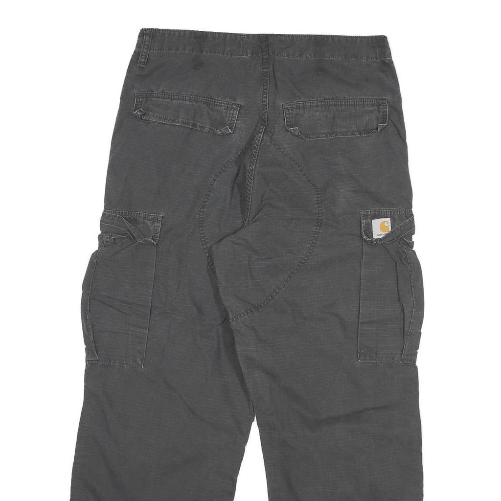 CARHARTT Mens Cotton Blend Relaxed Cargo Trousers Black W32 L28 Durable Workwear