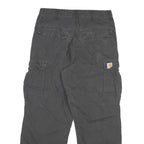 CARHARTT Mens Cotton Blend Relaxed Cargo Trousers Black W32 L28 Durable Workwear
