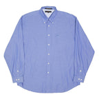 TOMMY HILFIGER Mens Blue Button Down Shirt XL Classic Fit Long Sleeve Cotton