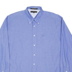 TOMMY HILFIGER Mens Blue Button Down Shirt XL Classic Fit Long Sleeve Cotton