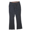 Womens Dark Blue Cotton Blend Regular Fit Flared Jeans W32 L32 Stylish Button