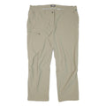 KLEPPER Womens Regular Beige Polyester Blend Zip Trousers W40 L28 Outdoor Casual