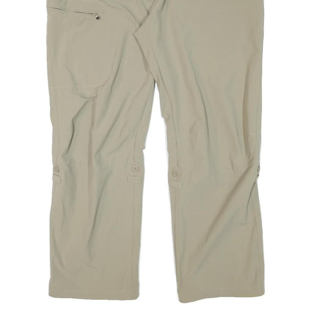 KLEPPER Womens Regular Beige Polyester Blend Zip Trousers W40 L28 Outdoor Casual