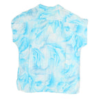 VALENTINE Womens Blue Printed Shirt Short Sleeve Collared M Lightweight Summer