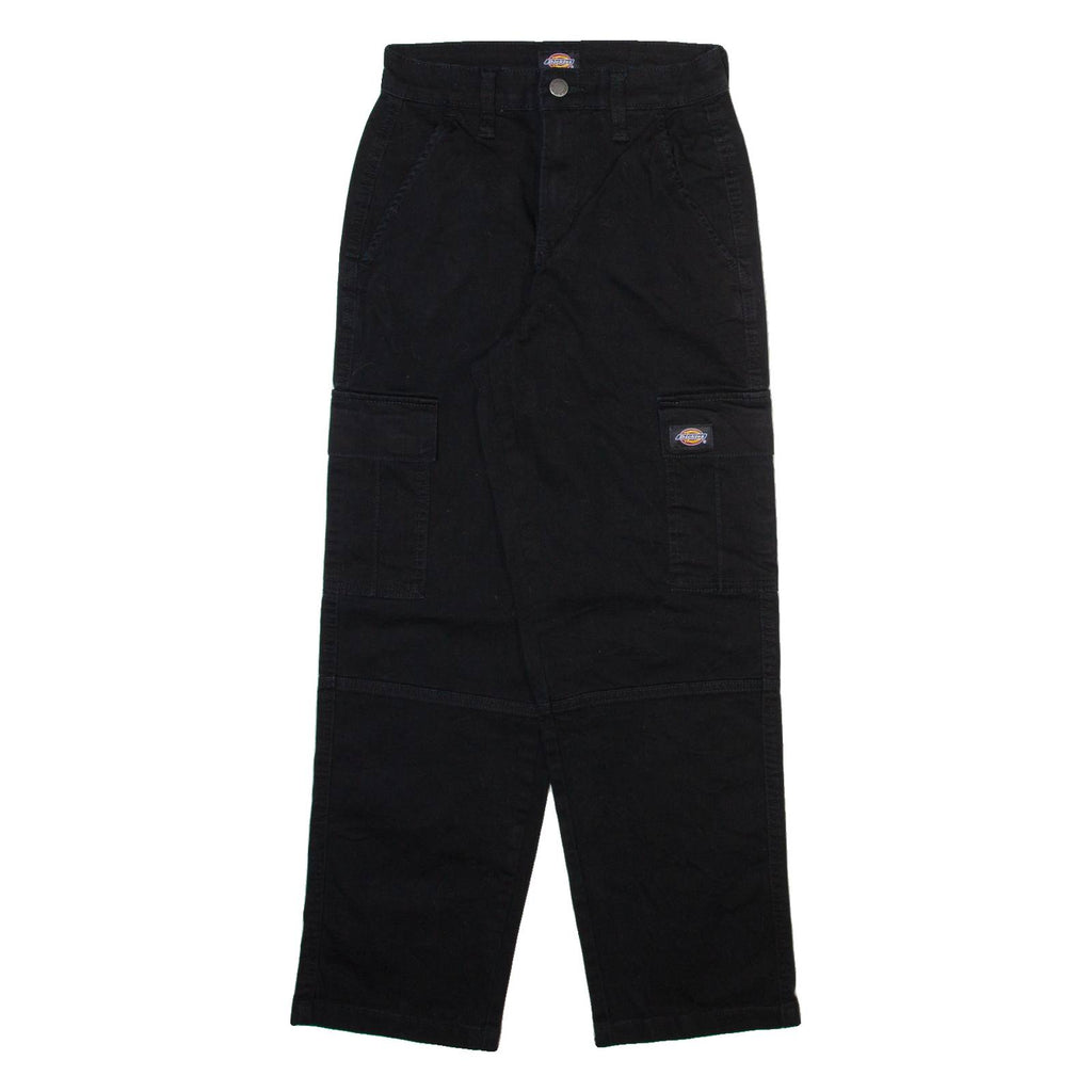 DICKIES Cargo Womens Trousers Black Relaxed Straight W24 L27