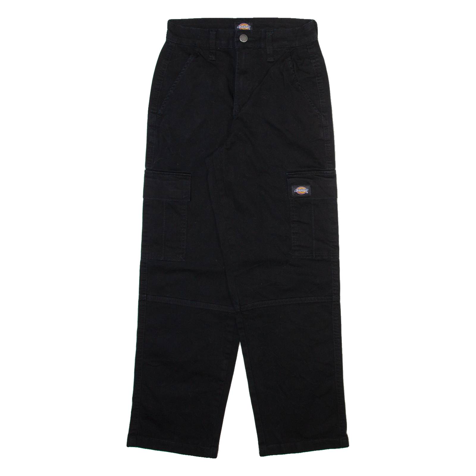 DICKIES Cargo Womens Trousers Black Relaxed Straight W24 L27