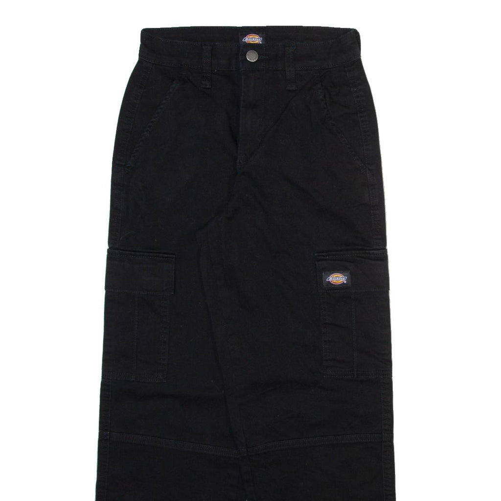 DICKIES Cargo Womens Trousers Black Relaxed Straight W24 L27