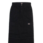 DICKIES Cargo Womens Trousers Black Relaxed Straight W24 L27