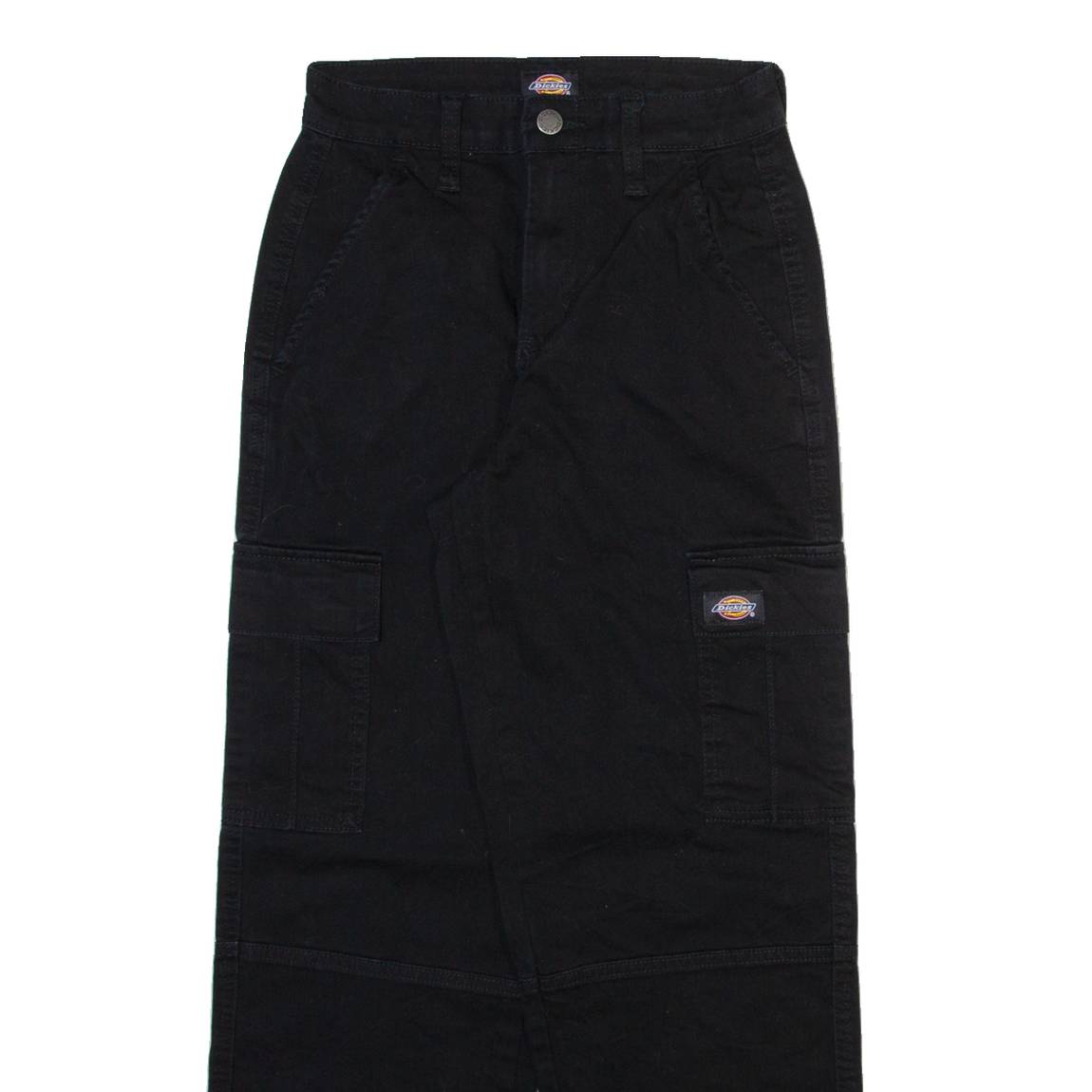 DICKIES Cargo Womens Trousers Black Relaxed Straight W24 L27