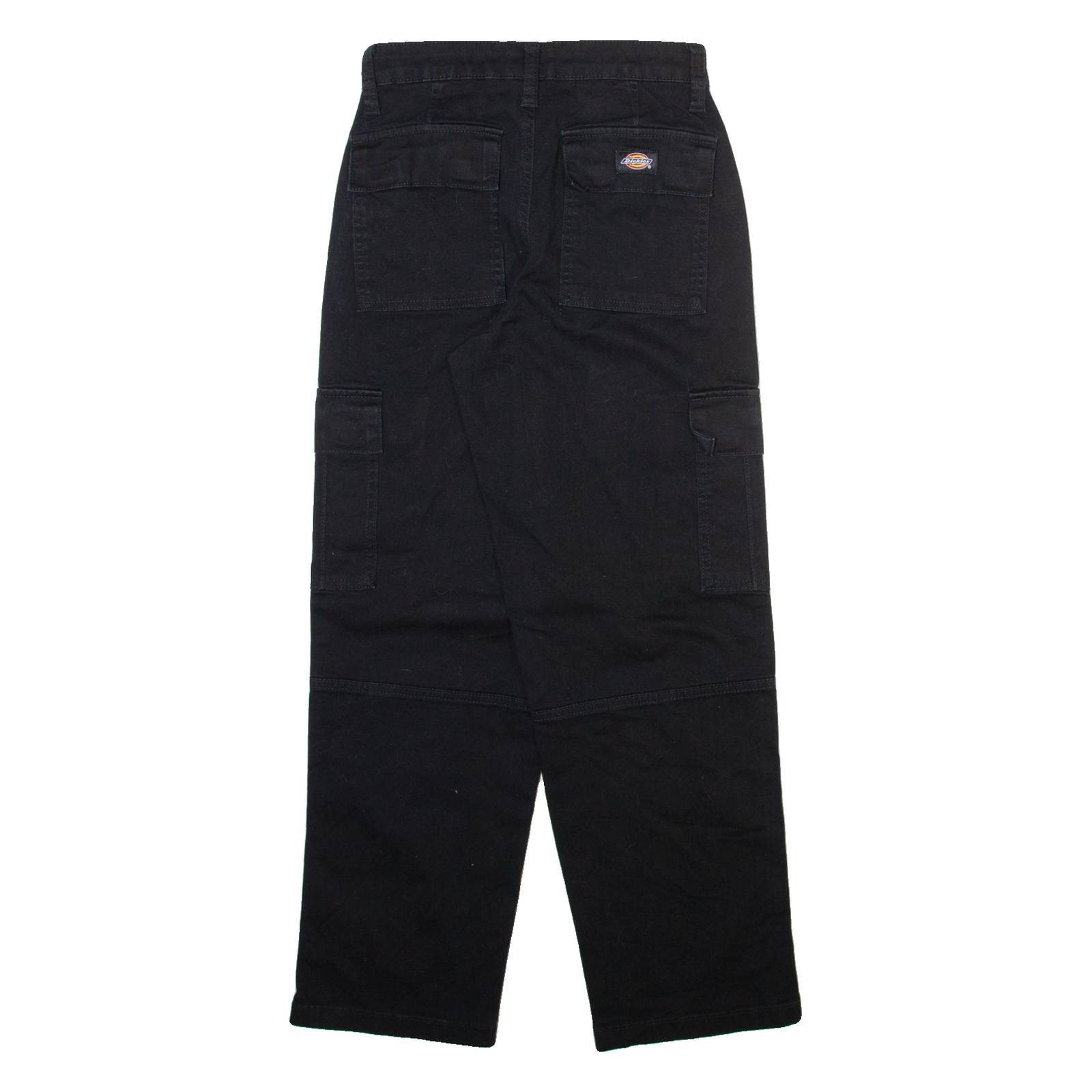 DICKIES Cargo Womens Trousers Black Relaxed Straight W24 L27