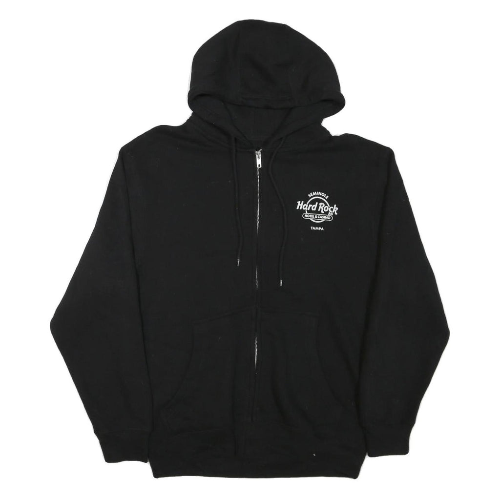 HARD ROCK CAFE Mens Black Tampa Zip Up Hoodie M Cotton Blend 20th Anniversary