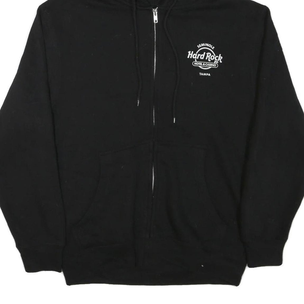 HARD ROCK CAFE Mens Black Tampa Zip Up Hoodie M Cotton Blend 20th Anniversary