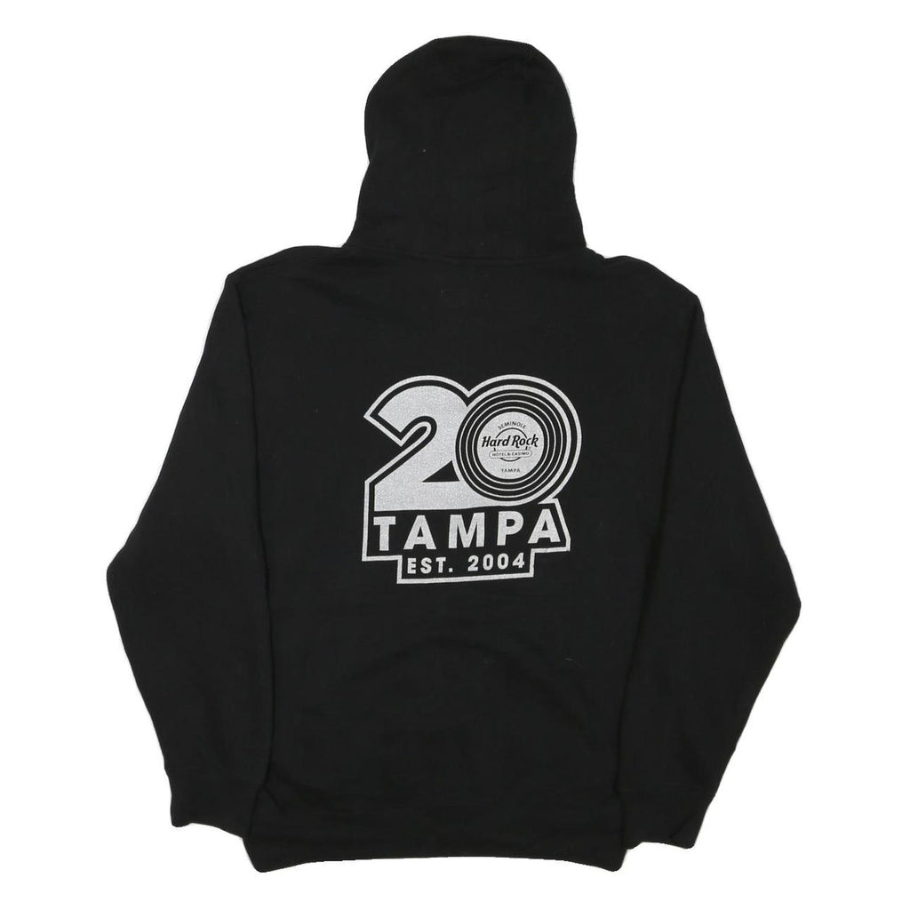 HARD ROCK CAFE Mens Black Tampa Zip Up Hoodie M Cotton Blend 20th Anniversary