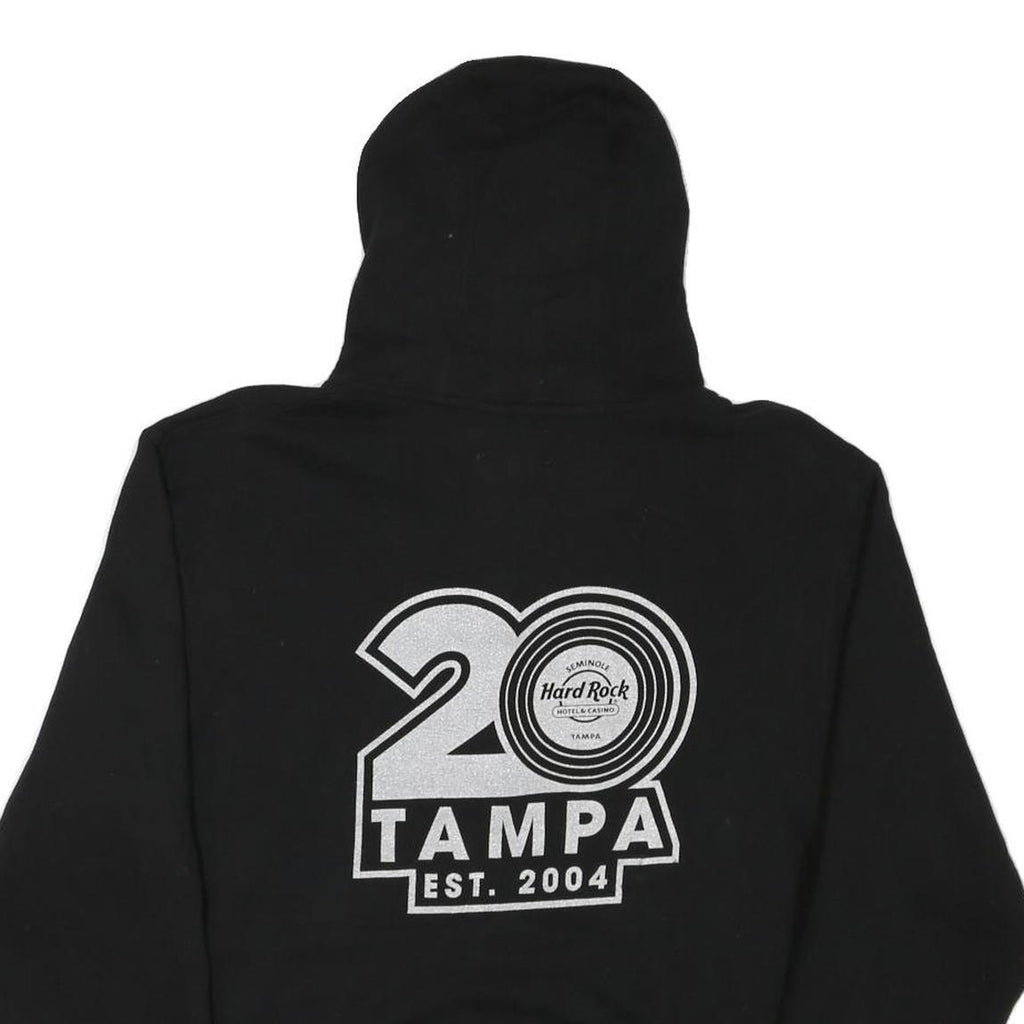HARD ROCK CAFE Mens Black Tampa Zip Up Hoodie M Cotton Blend 20th Anniversary