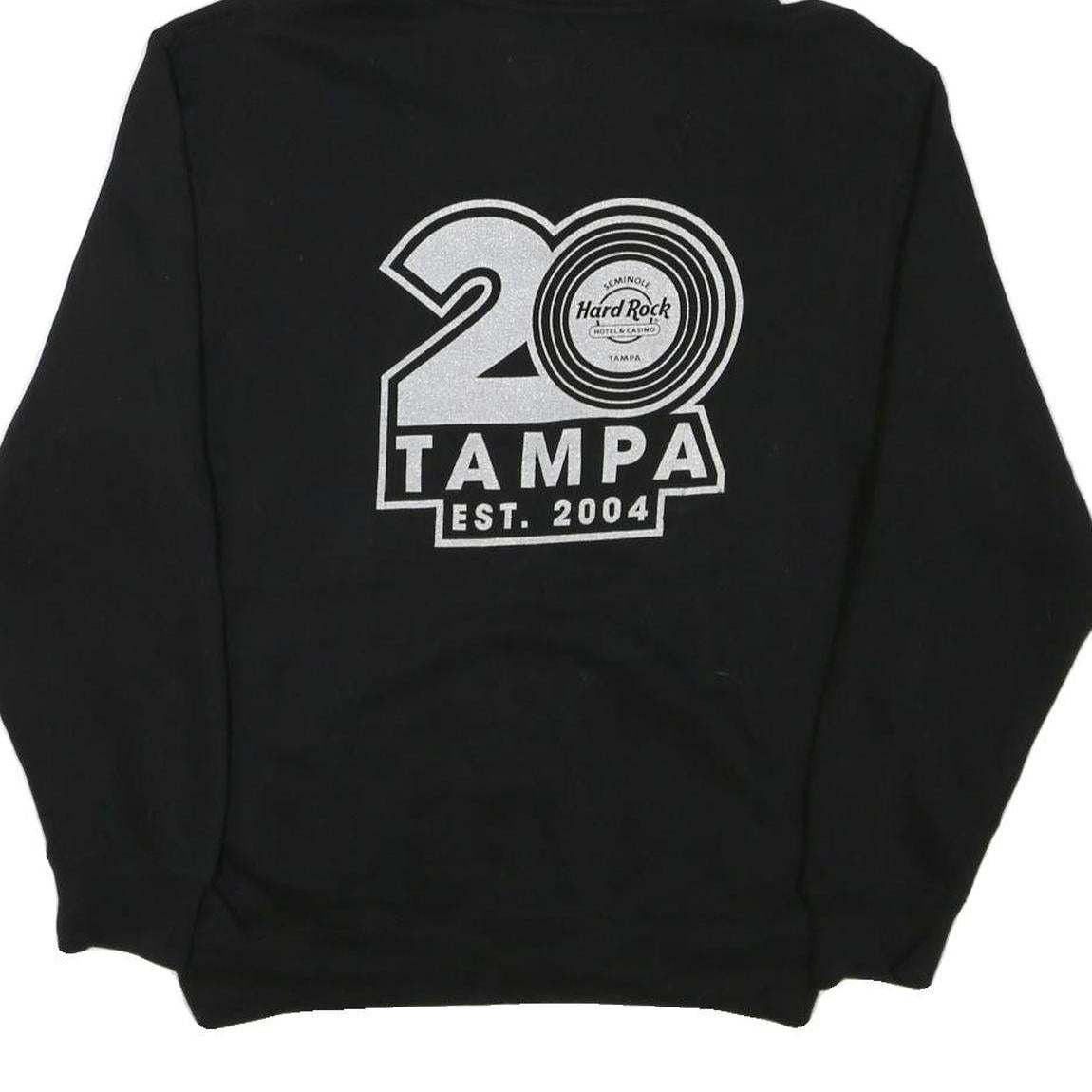 HARD ROCK CAFE Mens Black Tampa Zip Up Hoodie M Cotton Blend 20th Anniversary