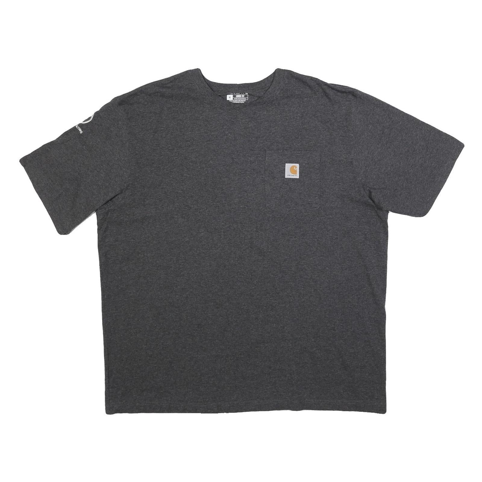 CARHARTT Mens Grey Pocket T-Shirt XL Short Sleeve Crew Neck Logo Graphic