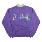 GRAIN DE SABLE Womens Sweatshirt Purple Collared 90s XL