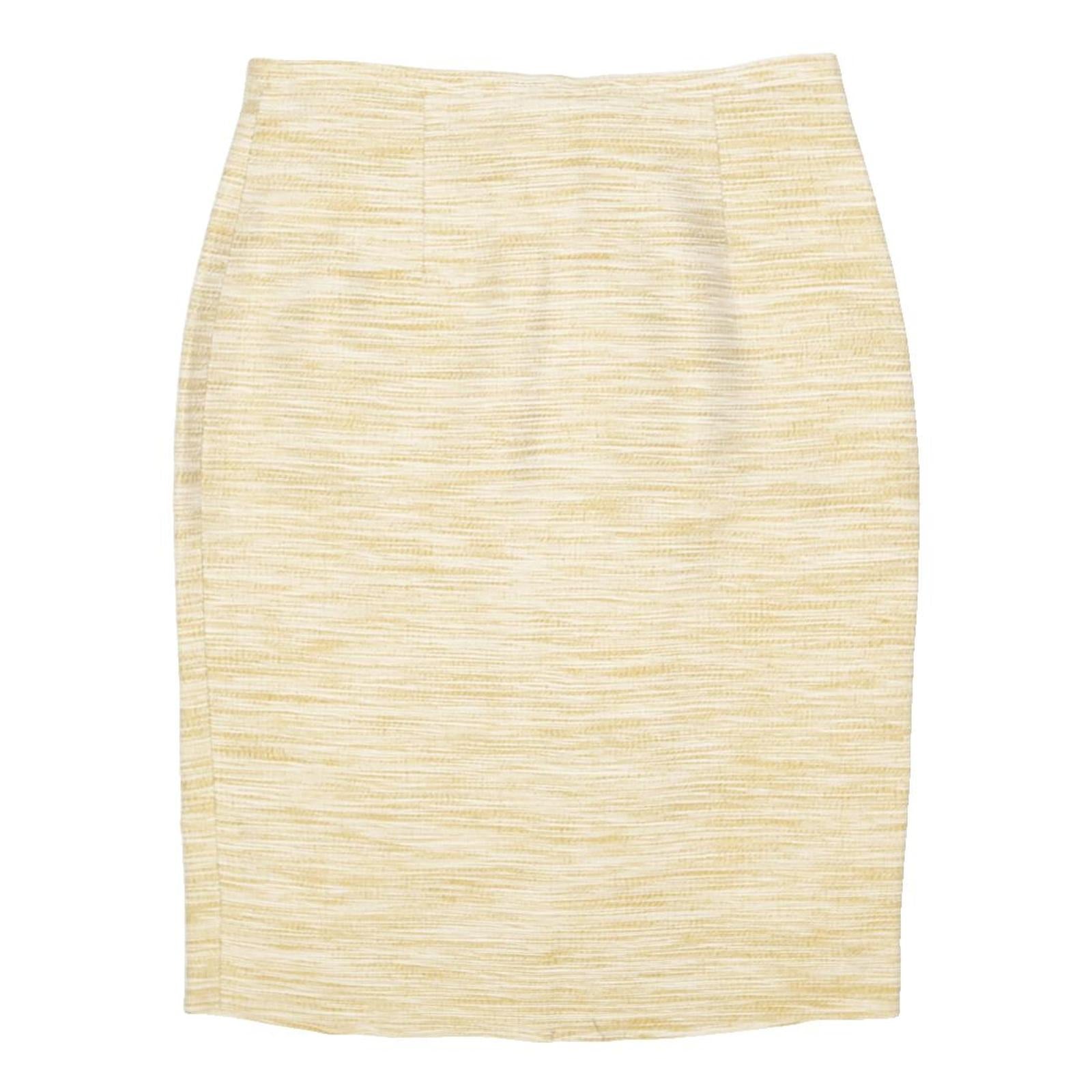 JAEGER Womens Beige Silk Blend Pencil Knee Length Woven Skirt M Elegant Workwear