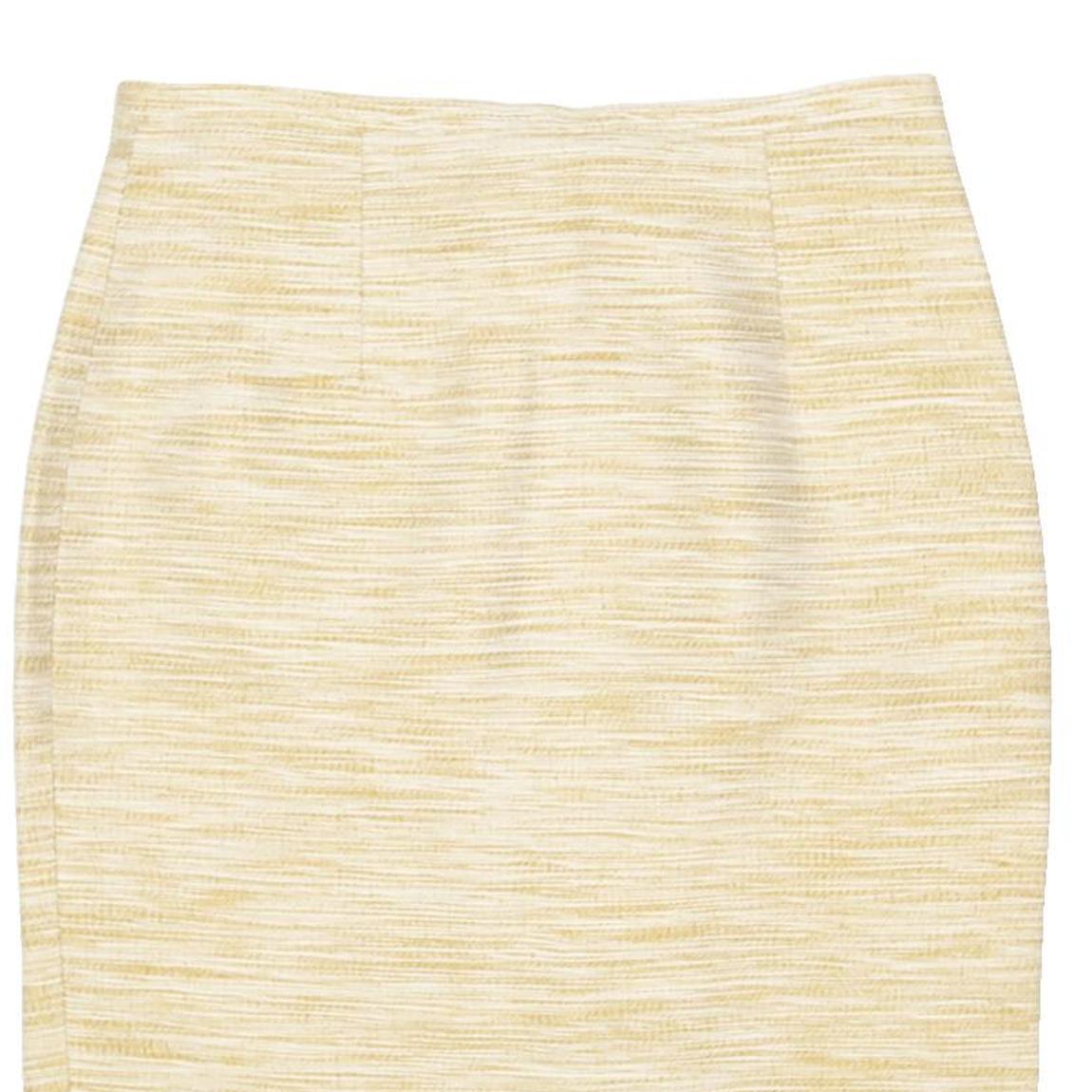 JAEGER Womens Beige Silk Blend Pencil Knee Length Woven Skirt M Elegant Workwear