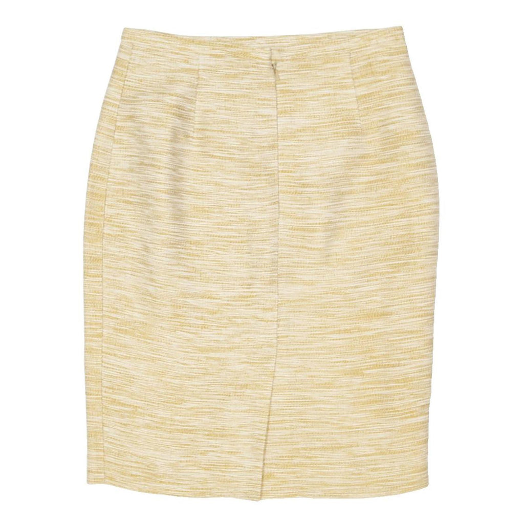 JAEGER Womens Beige Silk Blend Pencil Knee Length Woven Skirt M Elegant Workwear
