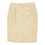 JAEGER Womens Beige Silk Blend Pencil Knee Length Woven Skirt M Elegant Workwear