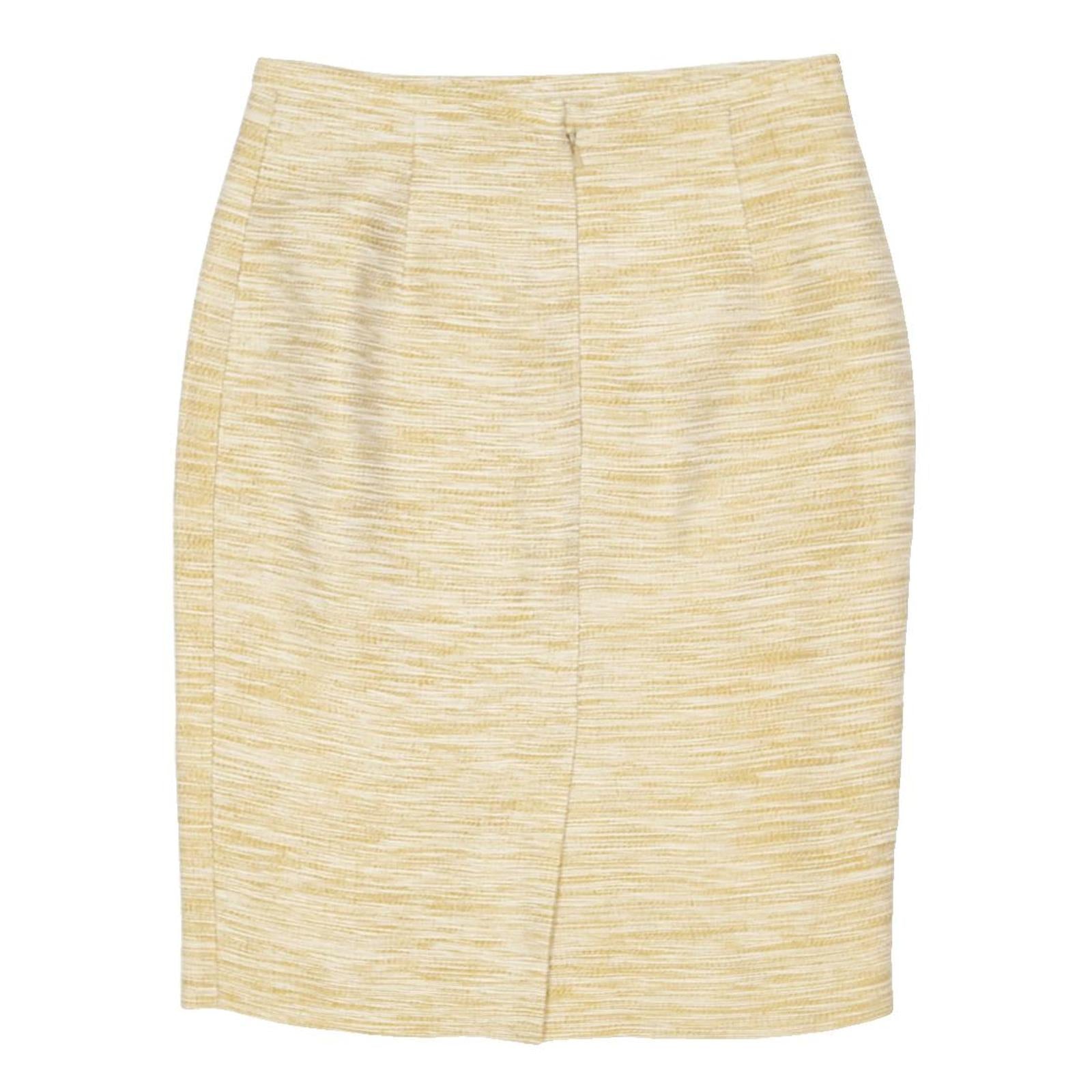 JAEGER Womens Beige Silk Blend Pencil Knee Length Woven Skirt M Elegant Workwear