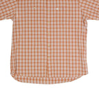 TIMBERLAND Mens Orange & White Check Shirt L Casual Cotton Blend Summer