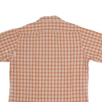 TIMBERLAND Mens Orange & White Check Shirt L Casual Cotton Blend Summer