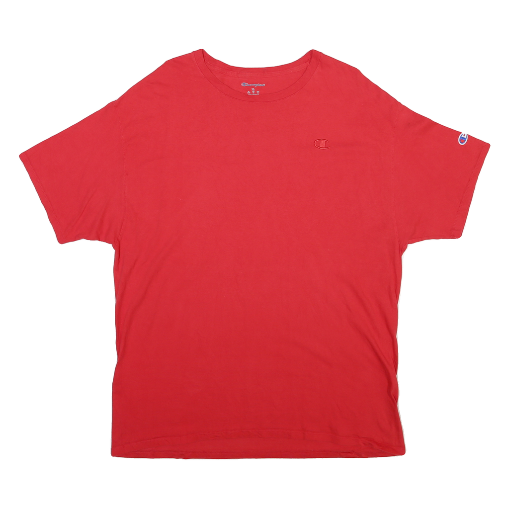 CHAMPION Mens Red Graphic T-Shirt XL Short Sleeve Crew Neck Cotton Blend